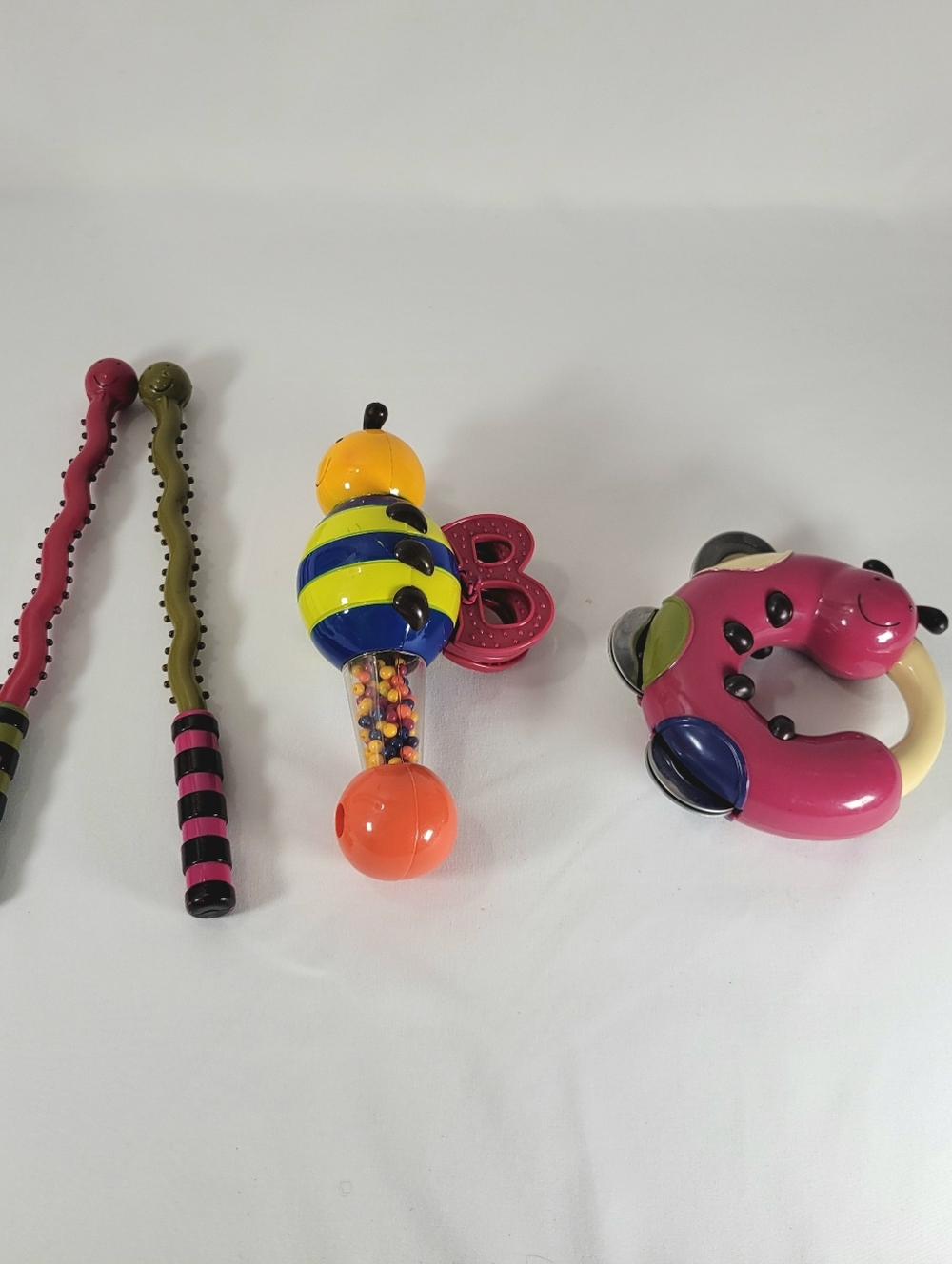 Battat B Toys Musical Instruments Tambourine Bee Rattle & Drum Sticks